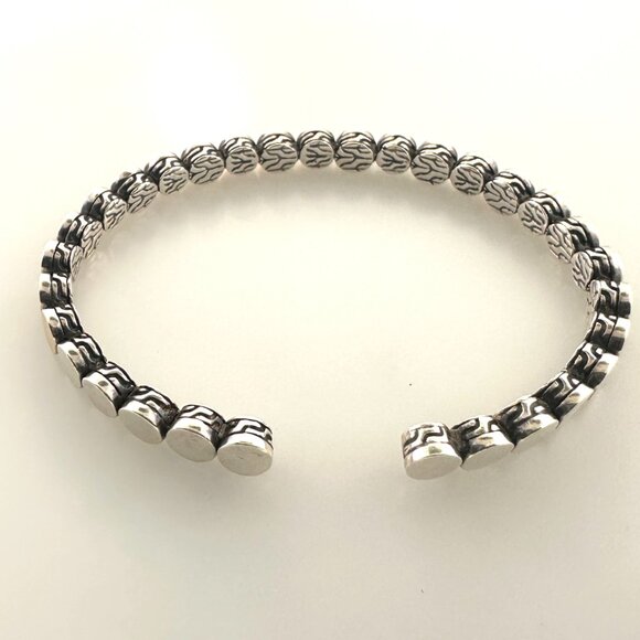 925 Sterling Silver & 18K Yellow Gold John Hardy Dot Flex Cuff Bracelet - 7" - Picture 2 of 14